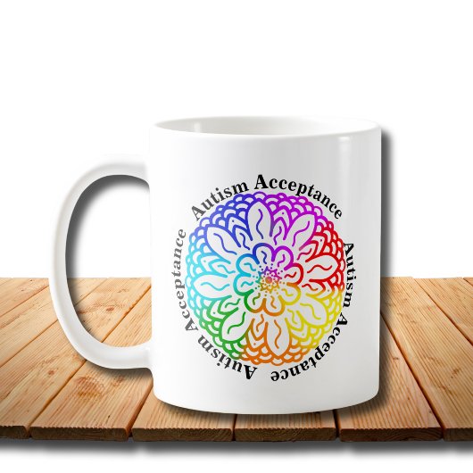 Neurodiversity Autism Acceptatie Rainbow Mandala Koffiemok