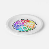 Neurodiversity Autism Acceptatie Rainbow Mandala Papieren Bordje (Gekanteld)
