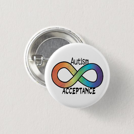 Neurodiversity Autism Acceptation Rainbow Button (Voorkant /achterkant)