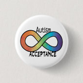 Neurodiversity Autism Acceptation Rainbow Button (Voorkant)