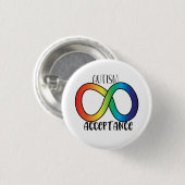Neurodiversity Autism Acceptation Rainbow Button (Voorkant /achterkant)