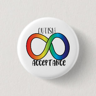 Neurodiversity Autism Acceptation Rainbow Button