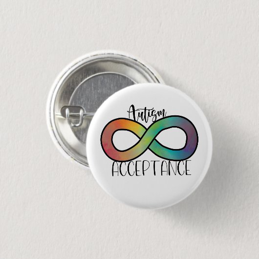 Neurodiversity Autism Acceptation Rainbow Button (Voorkant /achterkant)