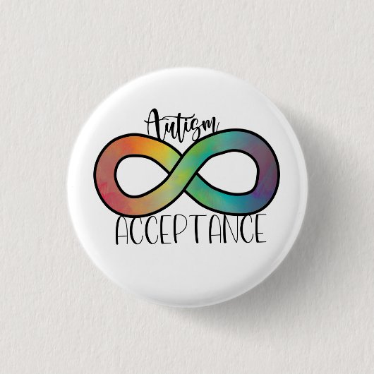 Neurodiversity Autism Acceptation Rainbow Button (Voorkant)