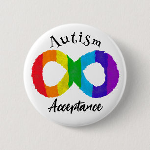 Neurodiversity Autism Acceptation Rainbow Button