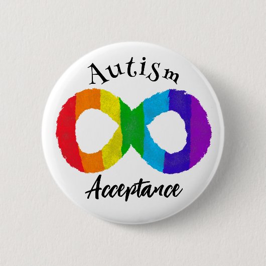 Neurodiversity Autism Acceptation Rainbow Button (Voorkant)