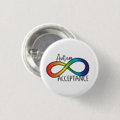Neurodiversity Autism Acceptation Rainbow Button (Voorkant /achterkant)