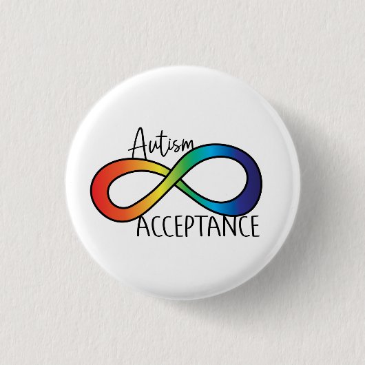 Neurodiversity Autism Acceptation Rainbow Button (Voorkant)