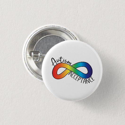 Neurodiversity Autism Acceptation Rainbow Button (Voorkant /achterkant)