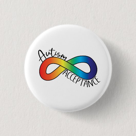 Neurodiversity Autism Acceptation Rainbow Button (Voorkant)