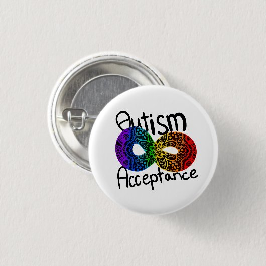 Neurodiversity Autism Acceptation Rainbow Button (Voorkant /achterkant)