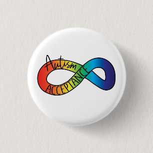 Neurodiversity Autism Acceptation Rainbow Button