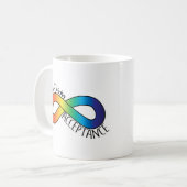 Neurodiversity Autism Acceptation Rainbow Button Koffiemok (Voorkant links)