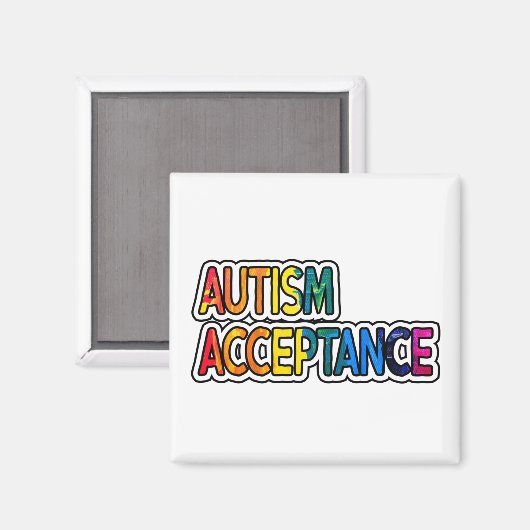 Neurodiversity Autism Acceptation Rainbow Button M Magneet (Voorkant / Achterkant)