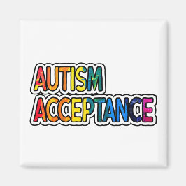 Neurodiversity Autism Acceptation Rainbow Button M Magneet
