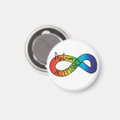 Neurodiversity Autism Acceptation Rainbow Button Magneet (Voorkant / Achterkant)
