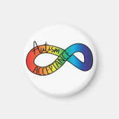 Neurodiversity Autism Acceptation Rainbow Button Magneet (Voorkant)