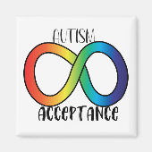 Neurodiversity Autism Acceptation Rainbow Button Magneet (Voorkant)
