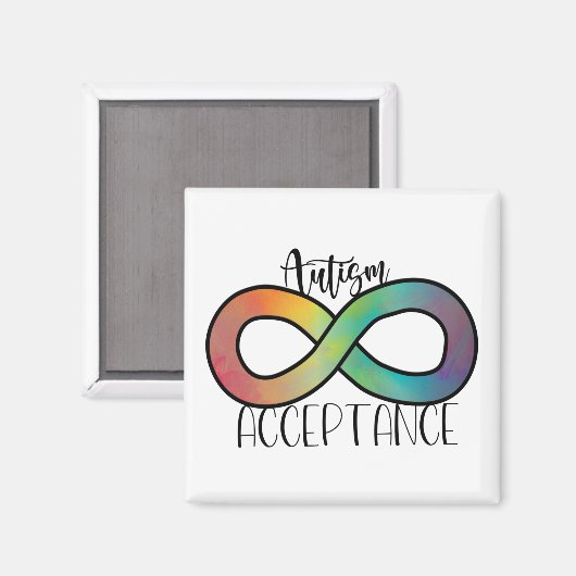 Neurodiversity Autism Acceptation Rainbow Button Magneet (Voorkant / Achterkant)