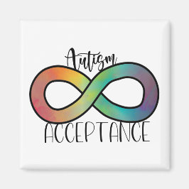 Neurodiversity Autism Acceptation Rainbow Button Magneet