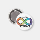 Neurodiversity Autism Acceptation Rainbow Button Magneet (Voorkant / Achterkant)