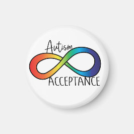 Neurodiversity Autism Acceptation Rainbow Button Magneet