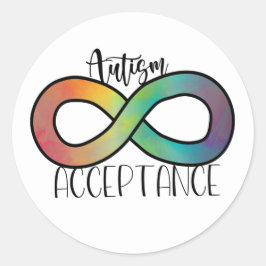 Neurodiversity Autism Acceptation Rainbow Button Ronde Sticker