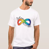 Neurodiversity Autism Acceptation Rainbow Button T-shirt (Voorkant)