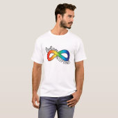 Neurodiversity Autism Acceptation Rainbow Button T-shirt (Voorkant volledig)