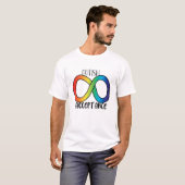 Neurodiversity Autism Acceptation Rainbow Button T-shirt (Voorkant volledig)