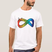 Neurodiversity Autism Acceptation Rainbow Button T-shirt (Voorkant)