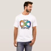 Neurodiversity Autism Acceptation Rainbow Button T-shirt (Voorkant volledig)