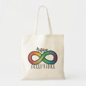 Neurodiversity Autism Acceptation Rainbow Button Tote Bag (Voorkant)