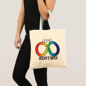 Neurodiversity Autism Acceptation Rainbow Button Tote Bag (Voorkant (product))