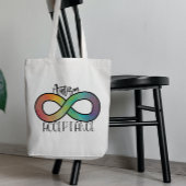 Neurodiversity Autism Acceptation Rainbow Button Tote Bag