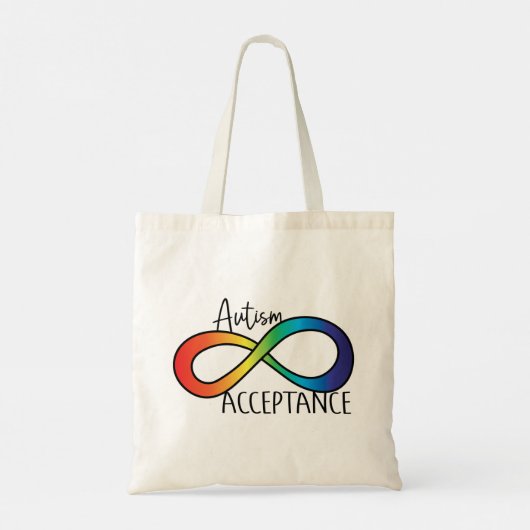 Neurodiversity Autism Acceptation Rainbow Button Tote Bag (Achterkant)