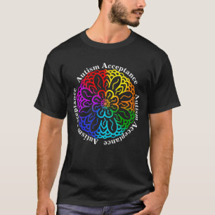 Neurodiversity Autism Acceptation Rainbow Mandala  T-shirt