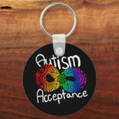 Neurodiversity Autism Acceptation Rainbow Sleutelh Sleutelhanger (Voorkant)