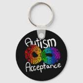 Neurodiversity Autism Acceptation Rainbow Sleutelh Sleutelhanger (Achterkant)