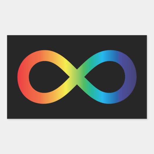 Neurodiversity Autism Awareness Acceptatie Rainbow Rechthoekige Sticker (Voorkant)