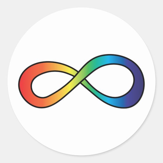 Neurodiversity Autism Awareness Acceptatie Rainbow Ronde Sticker (Voorkant)