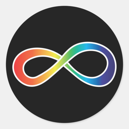 Neurodiversity Autism Awareness Acceptatie Rainbow Ronde Sticker (Voorkant)