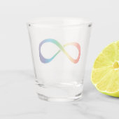Neurodiversity Autism Awareness Acceptatie Rainbow Shot Glas (Achterkant)