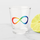Neurodiversity Autism Awareness Acceptatie Rainbow Shot Glas (Voorkant)