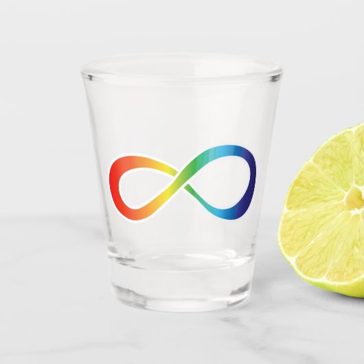 Neurodiversity Autism Awareness Acceptatie Rainbow Shot Glas (Voorkant)