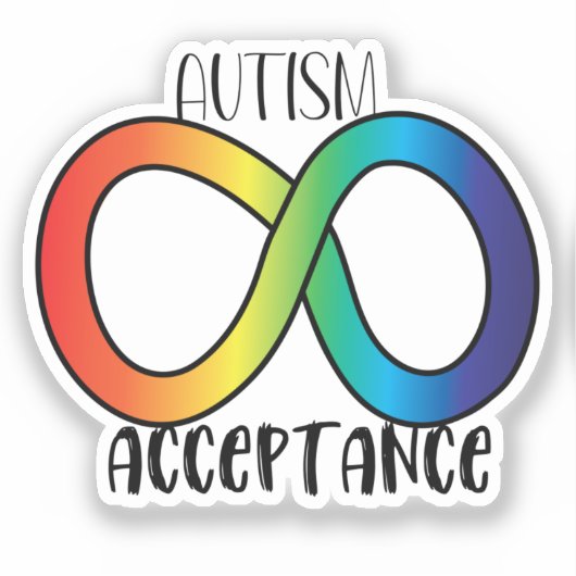Neurodiversity Autism Awareness Acceptatie Rainbow Sticker (Voorkant)