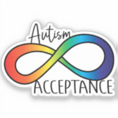 Neurodiversity Autism Awareness Acceptatie Rainbow Sticker (Voorkant)