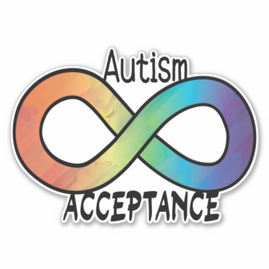 Neurodiversity Autism Awareness Acceptatie Rainbow Sticker (Voorkant)