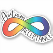 Neurodiversity Autism Awareness Acceptatie Rainbow Sticker (Voorkant)