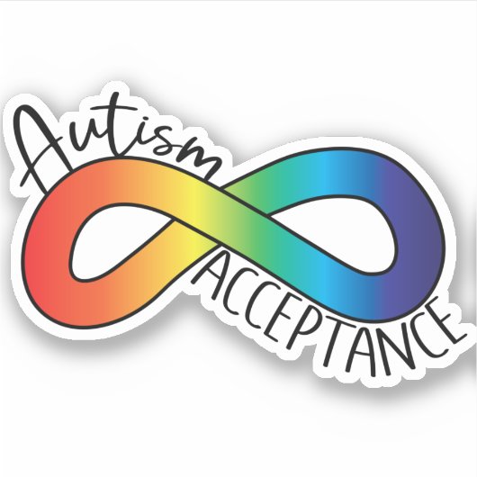 Neurodiversity Autism Awareness Acceptatie Rainbow Sticker (Voorkant)